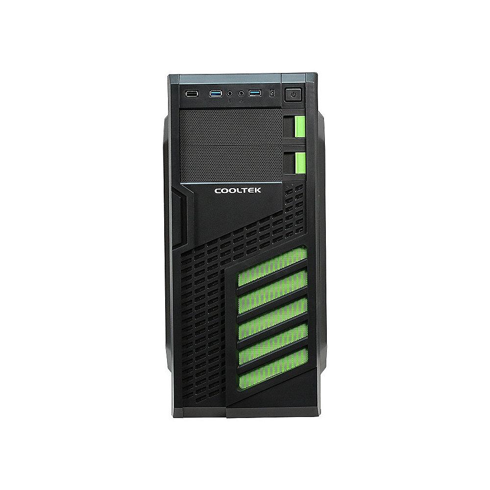 Cooltek KX Green Midi Tower ATX Gehäuse schwarz/grün USB3.0, Cooltek, KX, Green, Midi, Tower, ATX, Gehäuse, schwarz/grün, USB3.0