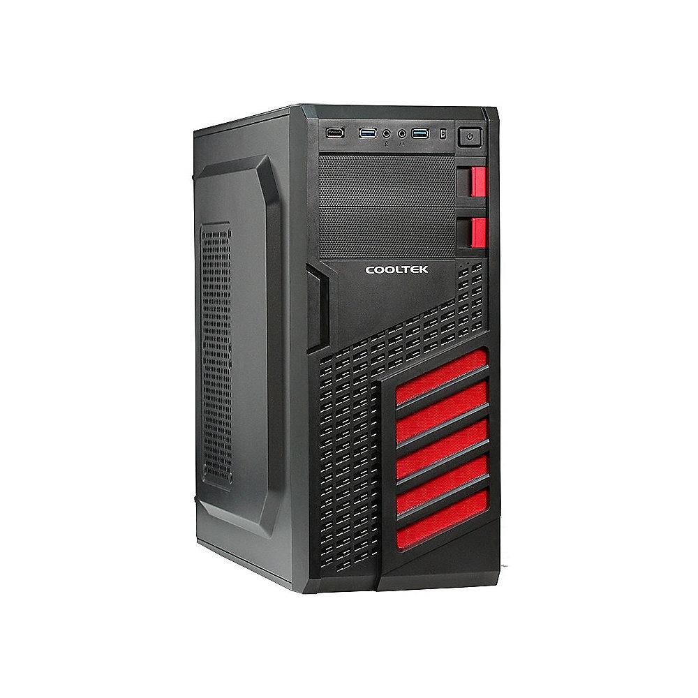 Cooltek KX Red Midi Tower ATX Gehäuse schwarz/rot USB3.0