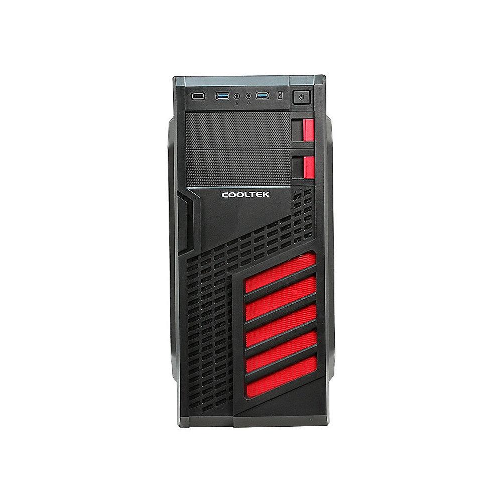 Cooltek KX Red Midi Tower ATX Gehäuse schwarz/rot USB3.0