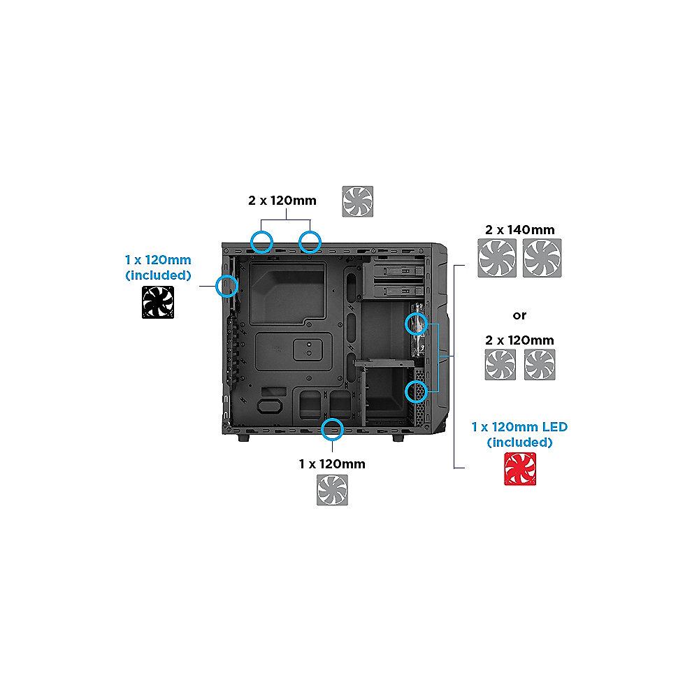 Corsair Carbide SPEC-03 Mid Tower Gaming Gehäuse mit roter LED schwarz (ohne NT), Corsair, Carbide, SPEC-03, Mid, Tower, Gaming, Gehäuse, roter, LED, schwarz, ohne, NT,