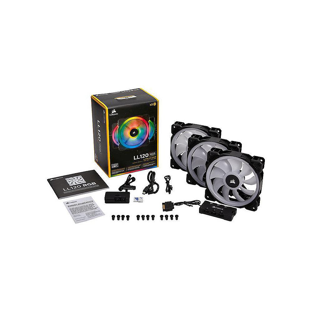 Corsair LL Series LL120 LED RGB Lüfter 120 mm 3er SET mit Lightning Node PRO