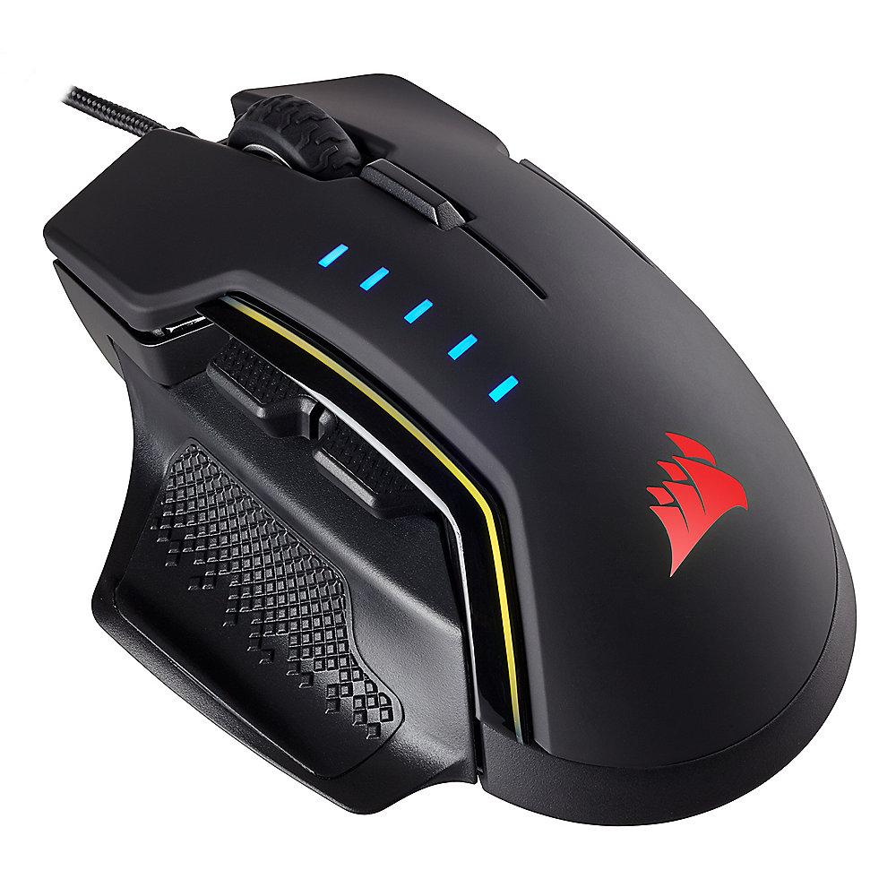 Corsair Optische Gaming Maus GLAIVE RGB 16.000dpi MOBA schwarz