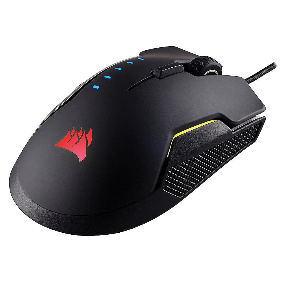 Corsair Optische Gaming Maus GLAIVE RGB 16.000dpi MOBA schwarz, Corsair, Optische, Gaming, Maus, GLAIVE, RGB, 16.000dpi, MOBA, schwarz