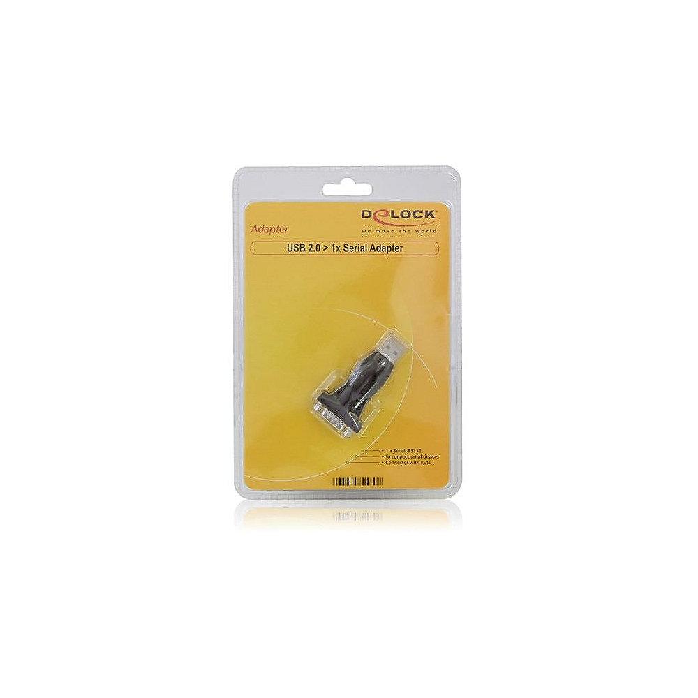 DeLOCK USB 2.0 zu Seriell Adapter (DB9) St./St. 61460 schwarz