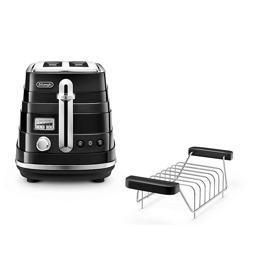 DeLonghi Avvolta CTA 2103.BK 2-Schlitz-Toaster schwarz, DeLonghi, Avvolta, CTA, 2103.BK, 2-Schlitz-Toaster, schwarz