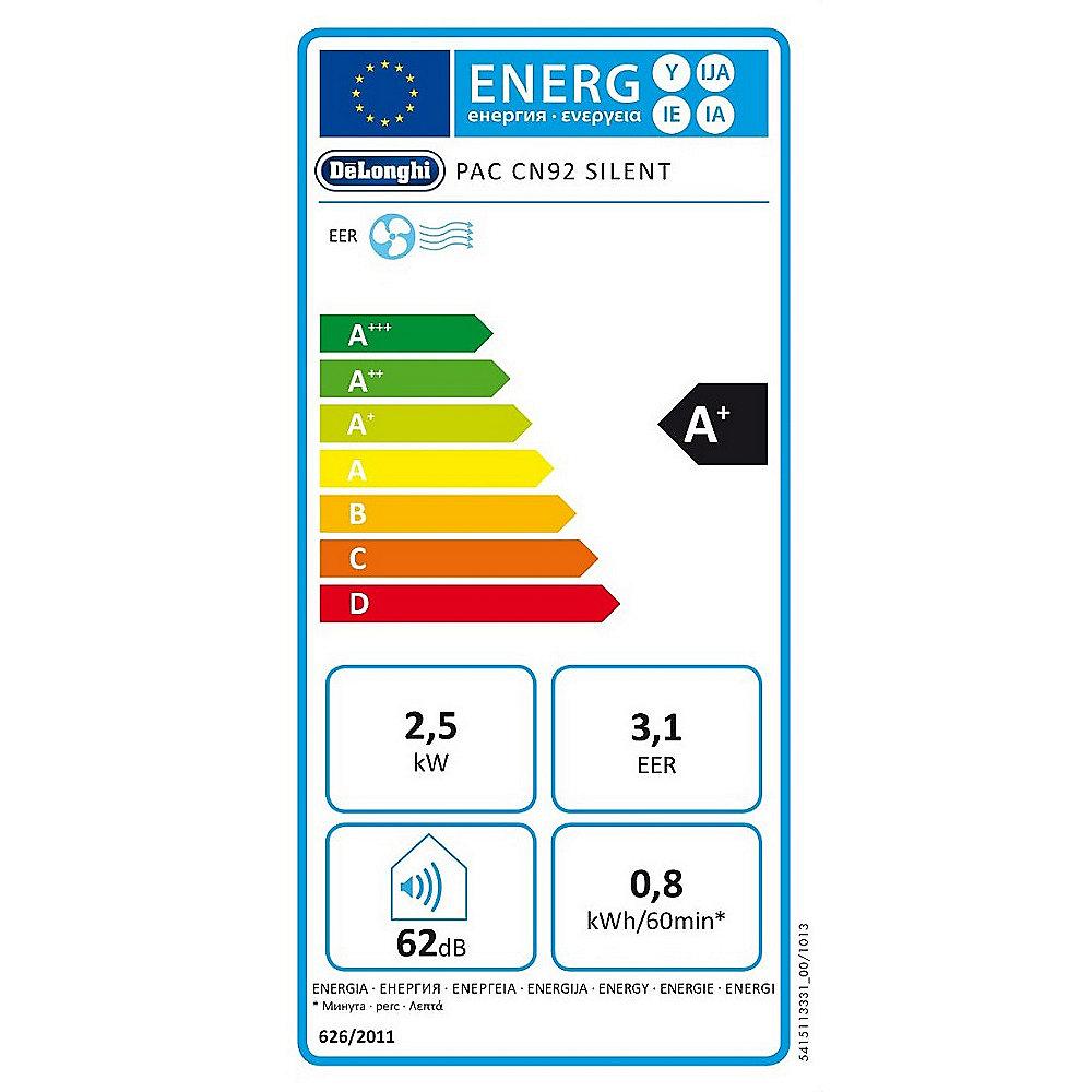 DeLonghi PAC CN92 mobiles Klimagerät Luft/Luft A