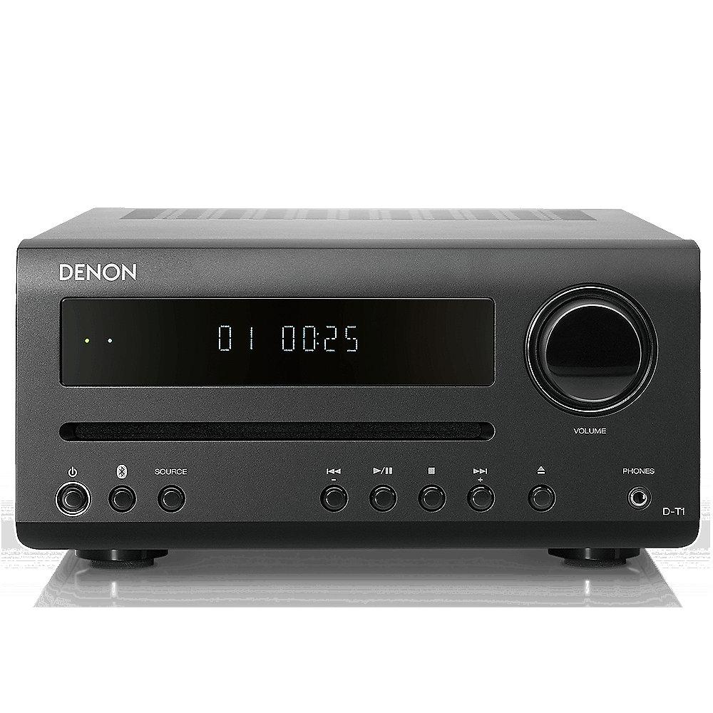 Denon D-T1 FM/CD Receiver, Bluetooth, inkl. Lautsprecher, Schwarz/Schw.
