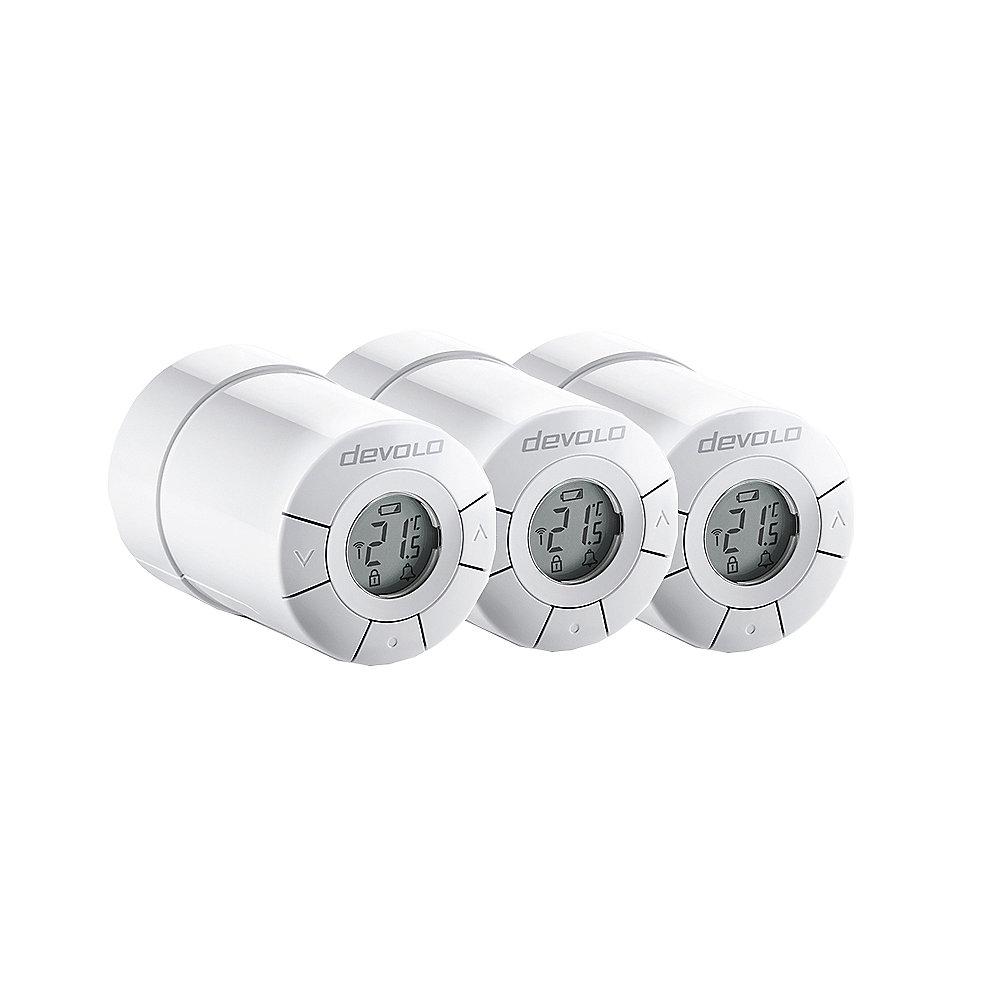 devolo 3er Set Home Control Heizkörperthermostat (Smart Home, Z Wave,sehr leise)