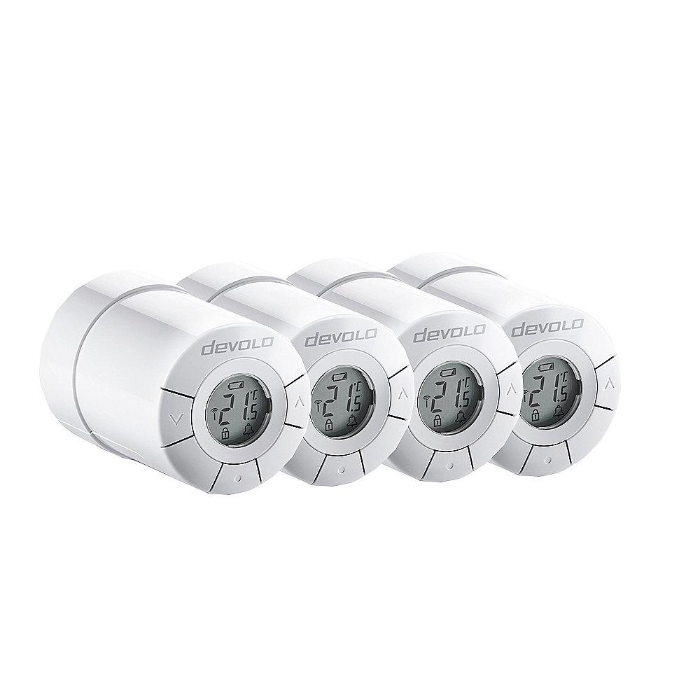 devolo 4er Set Home Control Heizkörperthermostat (Smart Home, Z Wave,sehr leise)