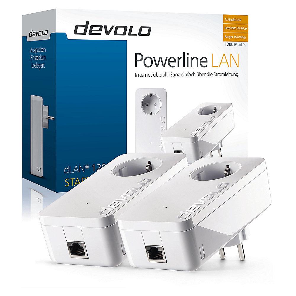 devolo dLAN 1200  Starter Kit (1200Mbit, 2er Kit, Powerline, 1xGB LAN,Steckdose)