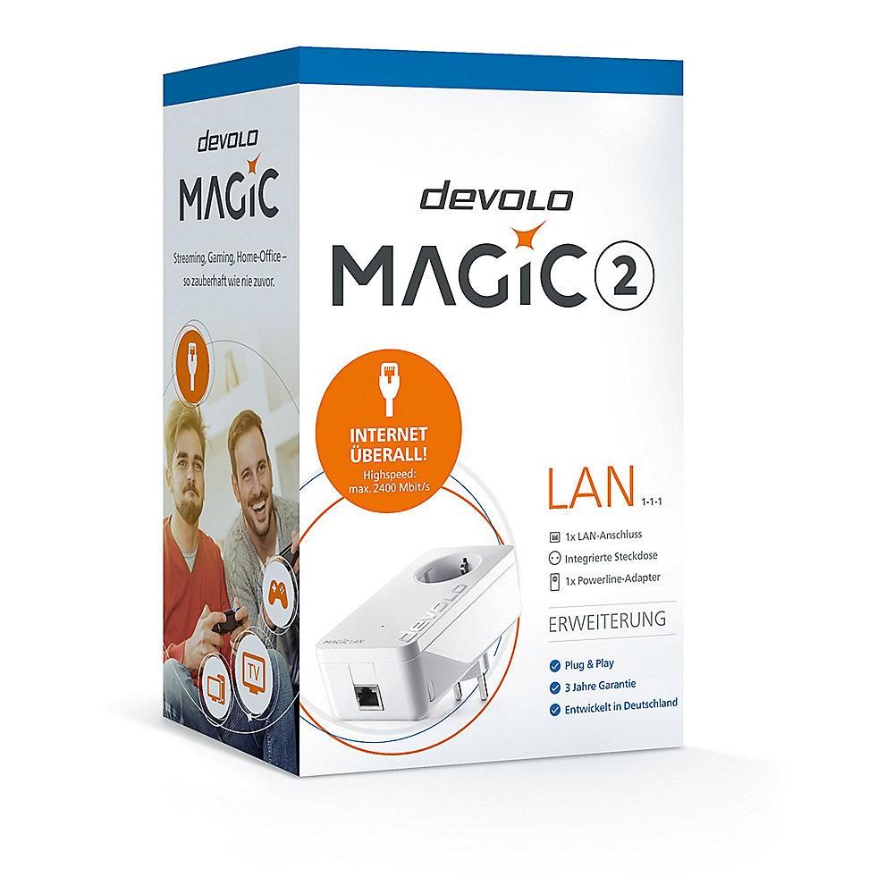devolo Magic 2 LAN 1-1-1 Einzeladapter (2400mbps Powerline   1xLAN)