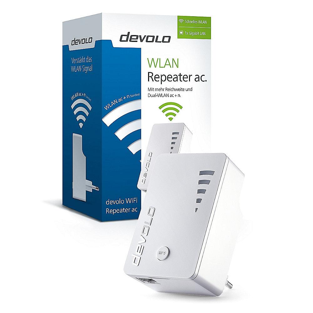 devolo WiFi Repeater ac (1200Mbit, 1xGB LAN, WPS, WLAN Repeater, Verstärker)