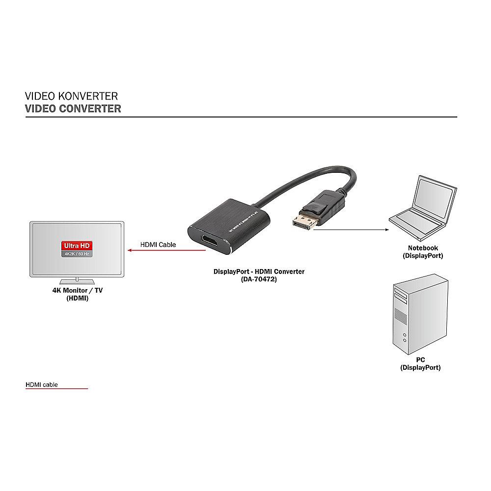 DIGITUS Displayport Konverter DP zu HDMI St./Bu. UHD schwarz