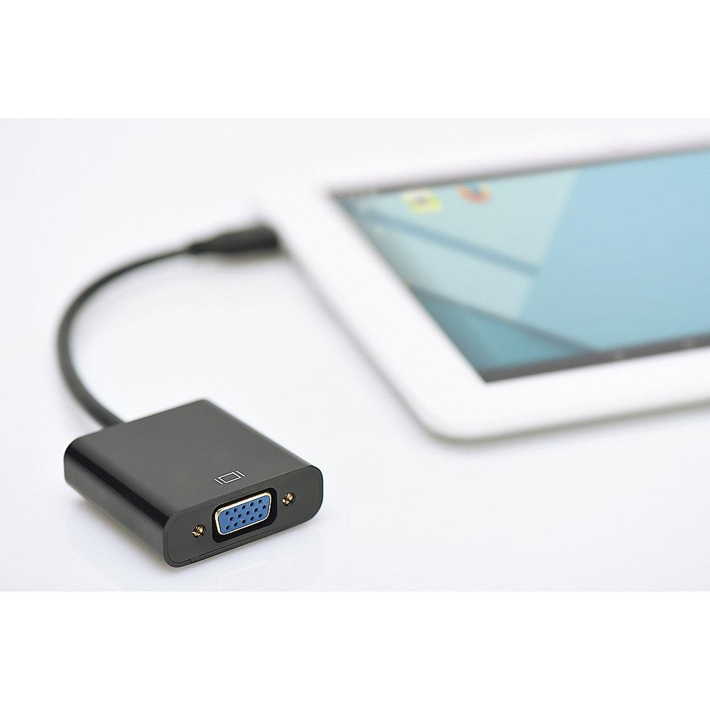 DIGITUS HDMI Adapter micro-D zu VGA St./Bu. schwarz