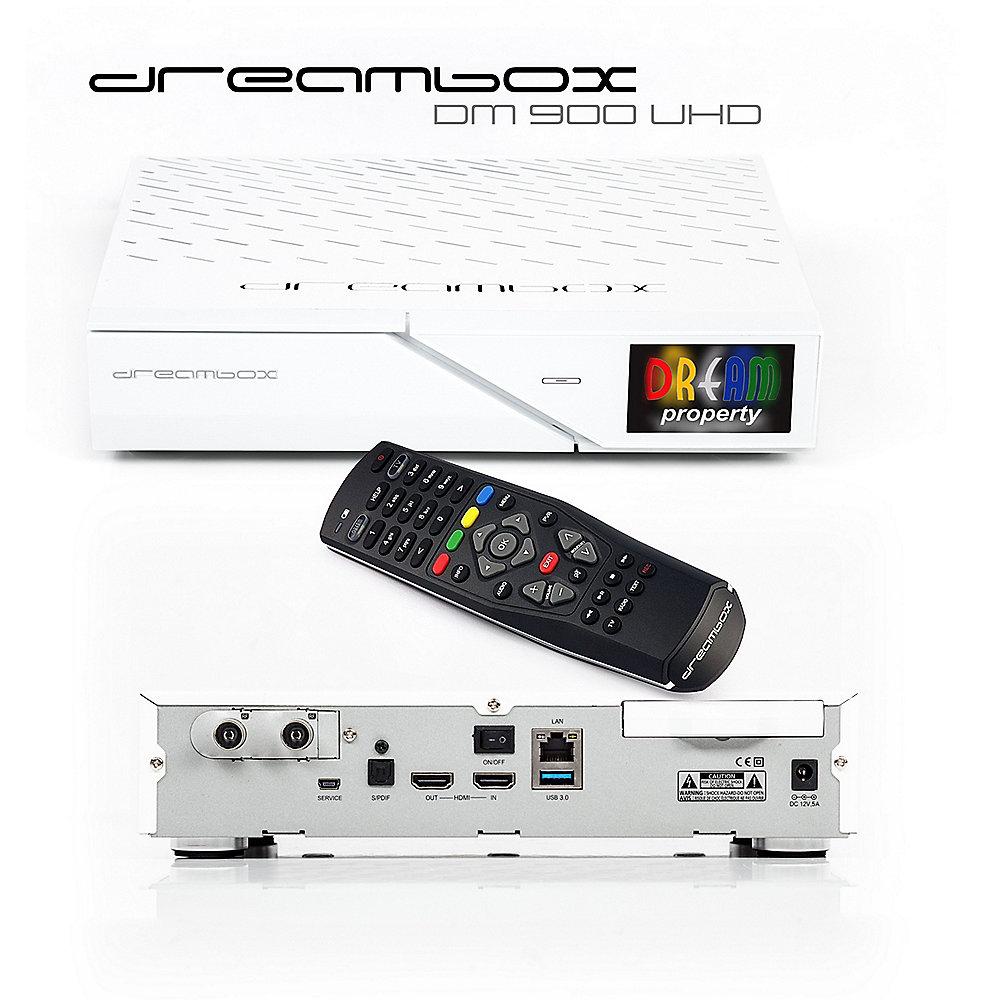 Dreambox DM900 WE 4K UHD DVB-C/T2-Dual-Tuner-Receiver PVR, Linux HDMI USB3.0
