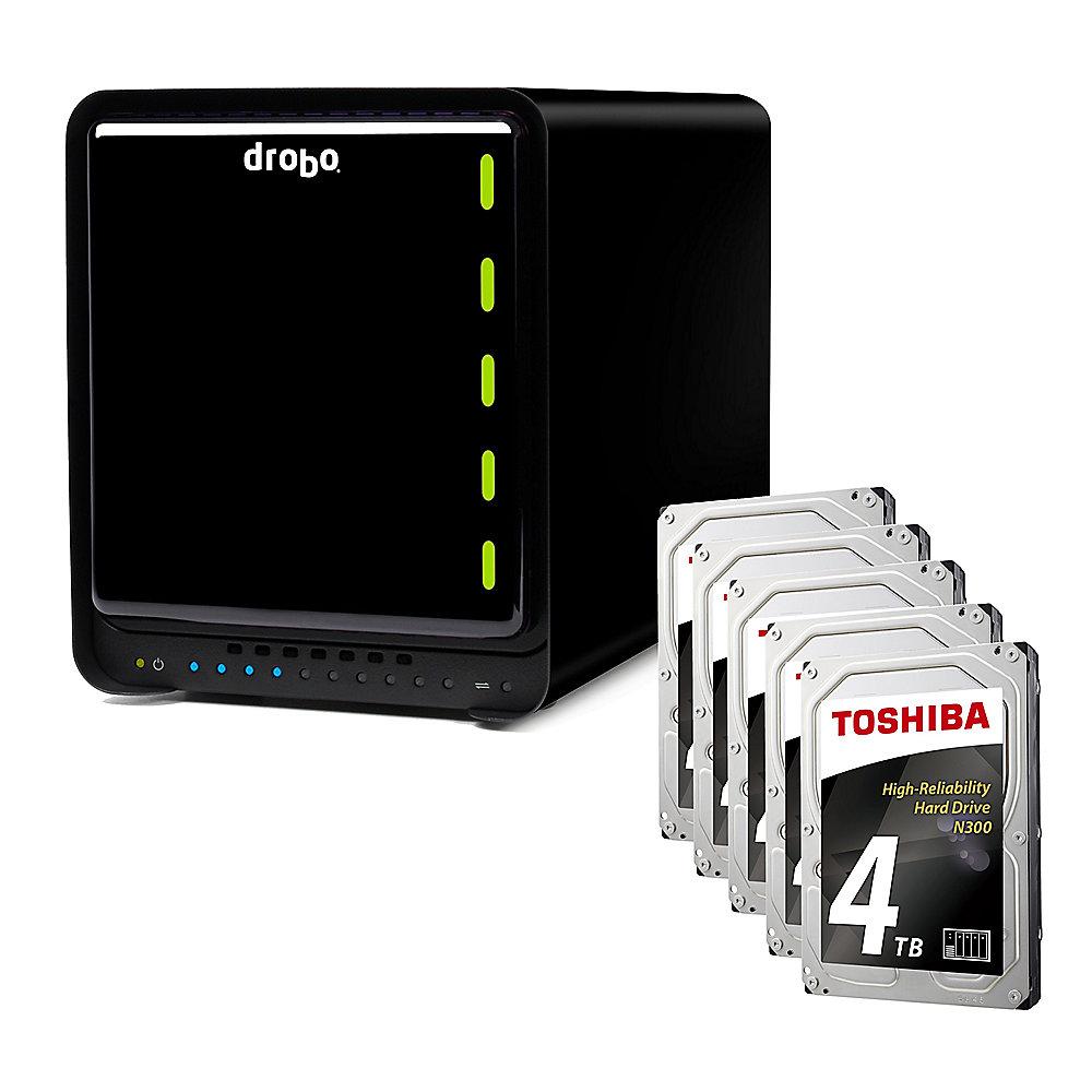 Drobo 5C DAS System 5-Bay 20TB inkl. 5x 4TB Toshiba N300 HDWQ140UZSVA, Drobo, 5C, DAS, System, 5-Bay, 20TB, inkl., 5x, 4TB, Toshiba, N300, HDWQ140UZSVA