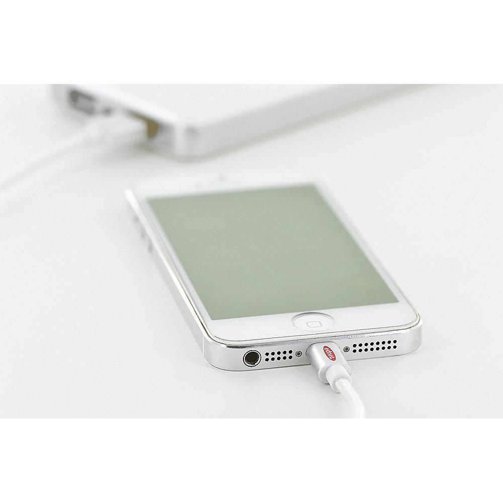 ednet iPhone Lade- & Datenkabel 1m USB2.0 A zu Lightning iP5/6/7 St./St. silber