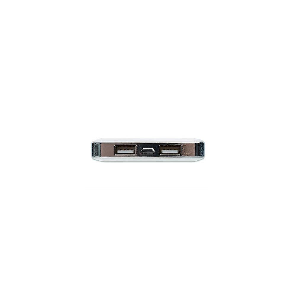 Ednet Powerbank 8000 mAh 2x USB Induktions-Ladefunktion weiß