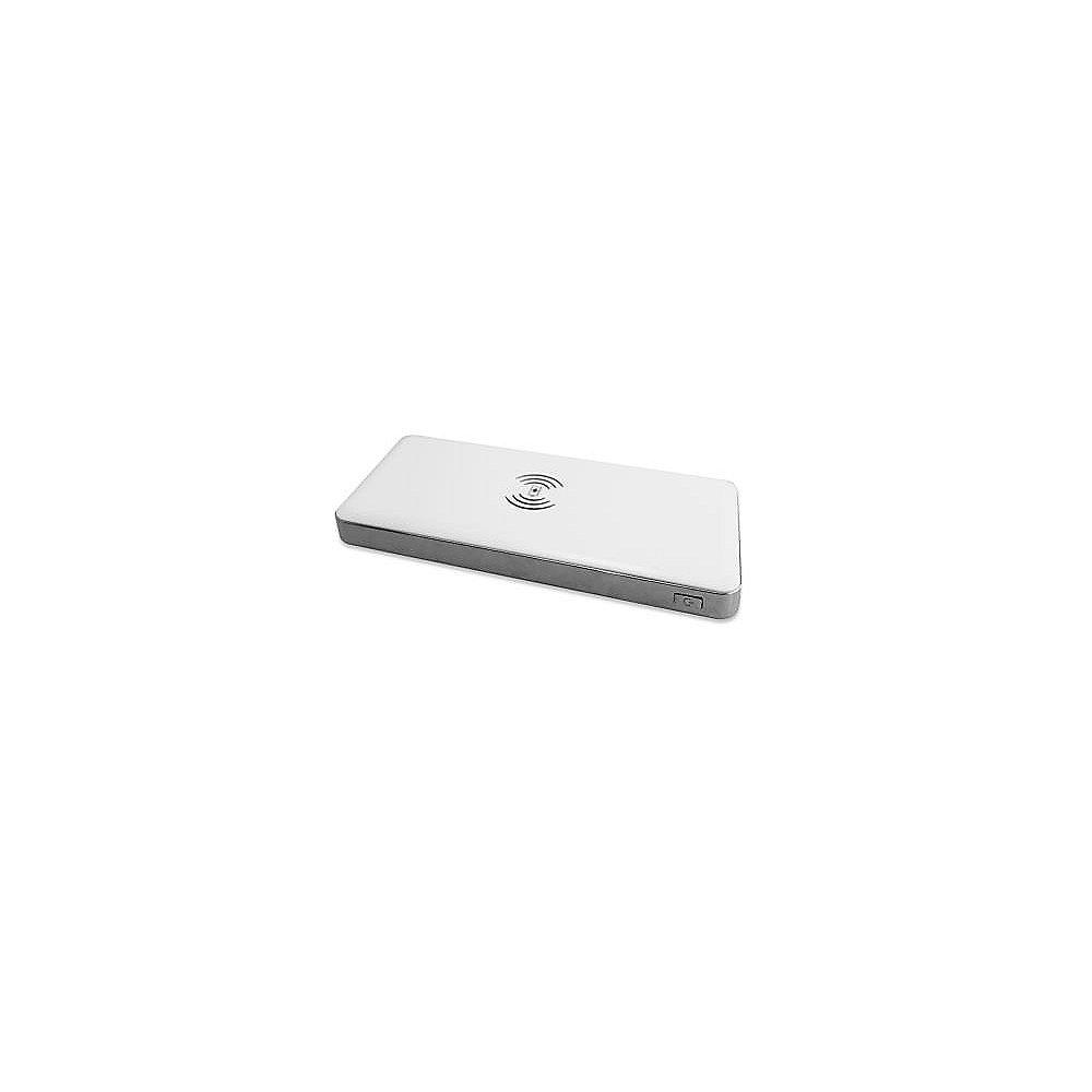 Ednet Powerbank 8000 mAh 2x USB Induktions-Ladefunktion weiß
