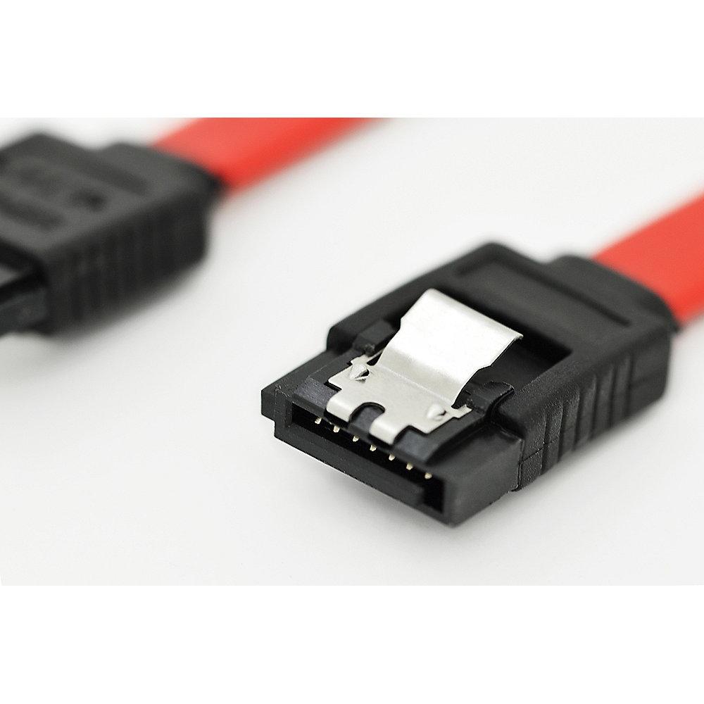 ednet SATA Anschlusskabel 0,3m II/III 600MB/s L-Typ Bu./Bu. rot