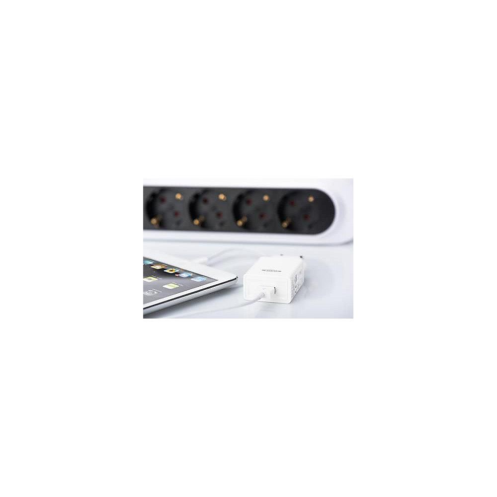 ednet Universal USB Lade Adapter für Mobilgeräte USB-A Bu. weiß 31810