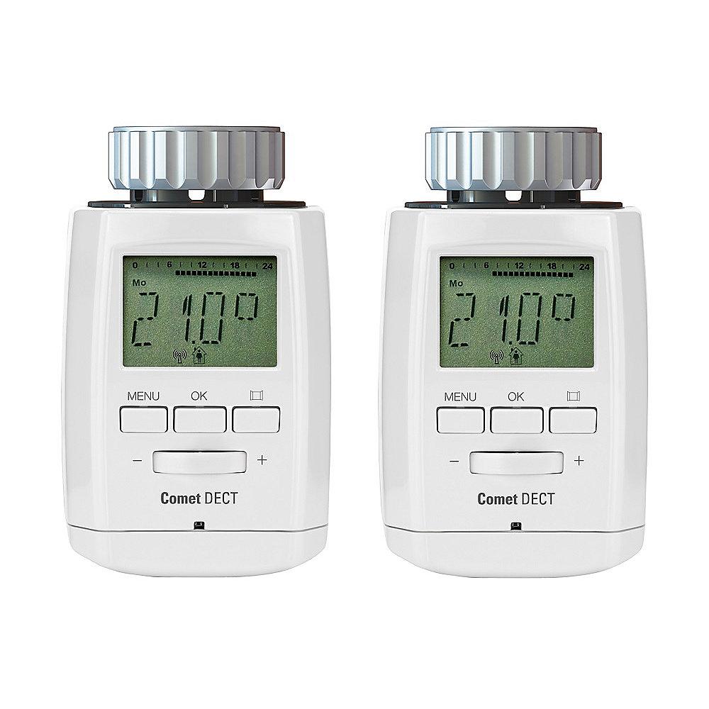EUROtronic 2er SET Comet DECT Heizkörperthermostat für AVM FRITZ!Box weiß