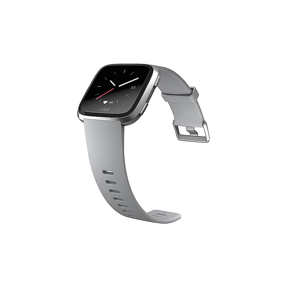 Fitbit Versa Gesundheits- und Fitness-Smartwatch grau/silber