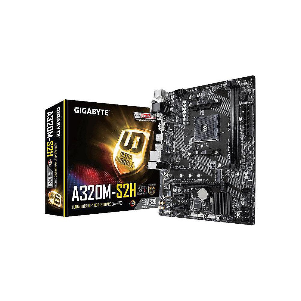 Gigabyte GA-A320M-S2H mATX Mainboard Sockel AM4 GL/HDMI/DVI/VGA/M.2, Gigabyte, GA-A320M-S2H, mATX, Mainboard, Sockel, AM4, GL/HDMI/DVI/VGA/M.2