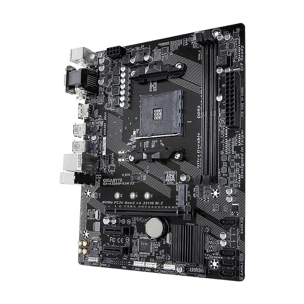 Gigabyte GA-A320M-S2H V2 mATX Mainboard Sockel AM4 GL/HDMI/DVI/VGA/M.2, Gigabyte, GA-A320M-S2H, V2, mATX, Mainboard, Sockel, AM4, GL/HDMI/DVI/VGA/M.2