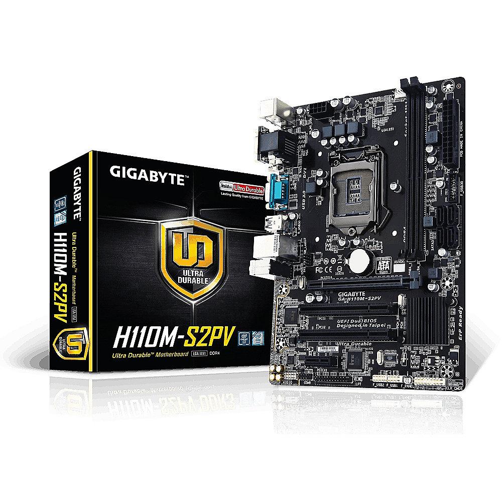 Gigabyte GA-H110M-S2PV GL/USB3.0/SATA600/VGA/DVI mATX Mainboard Sockel 1151