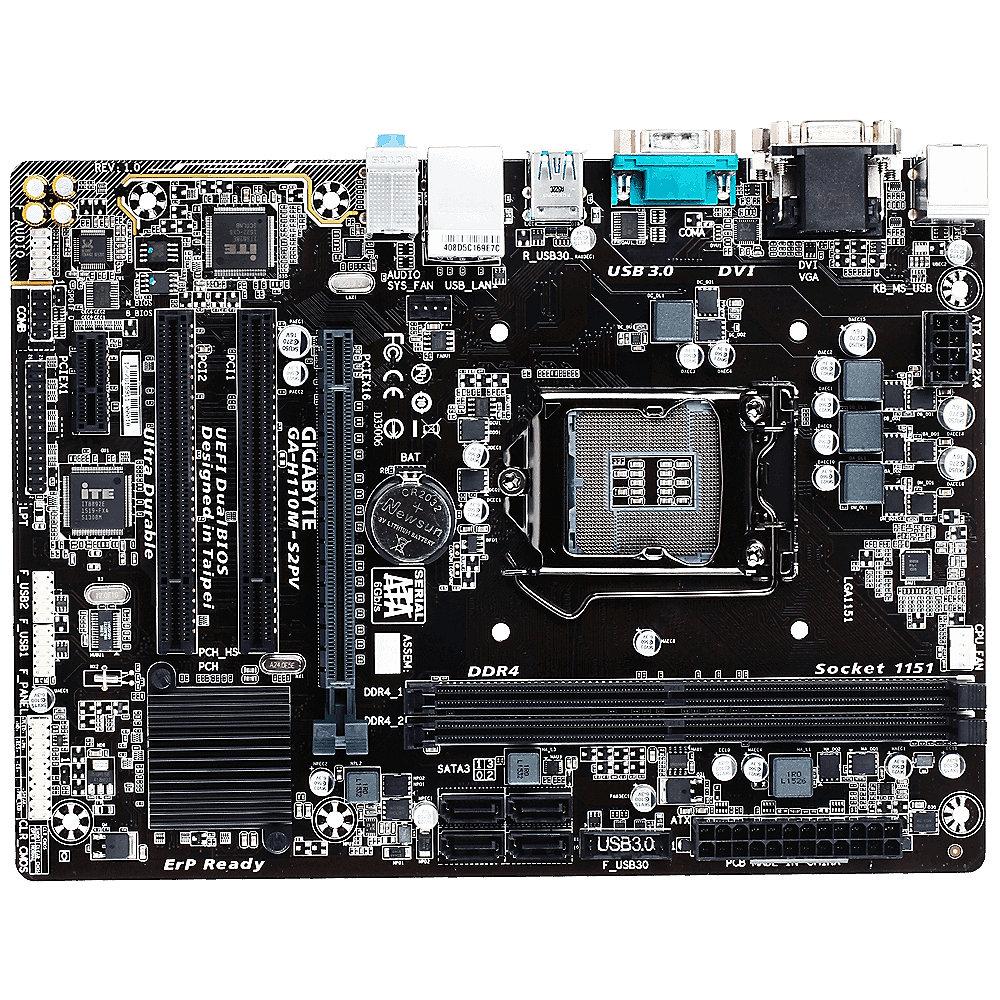 Gigabyte GA-H110M-S2PV GL/USB3.0/SATA600/VGA/DVI mATX Mainboard Sockel 1151