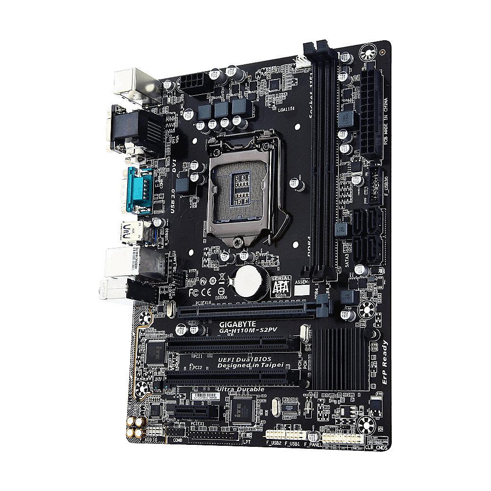 Gigabyte GA-H110M-S2PV GL/USB3.0/SATA600/VGA/DVI mATX Mainboard Sockel 1151