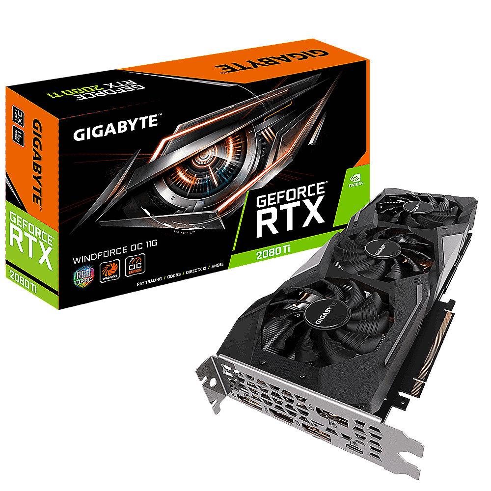 Gigabyte GeForce RTX 2080Ti Windforce OC 11GB GDDR6 Grafikkarte HDMI/3xDP/USB-C