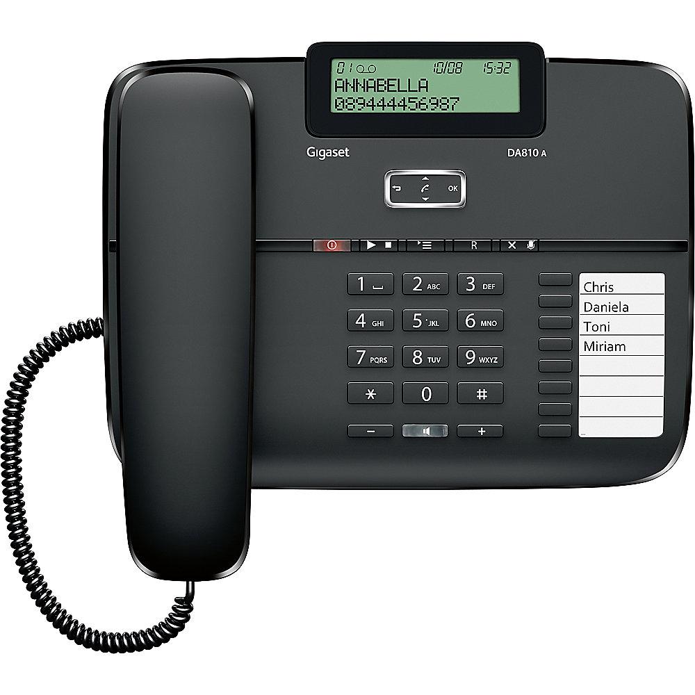 Gigaset DA810A schnurgebundenes Festnetztelefon (analog), schwarz, Gigaset, DA810A, schnurgebundenes, Festnetztelefon, analog, schwarz