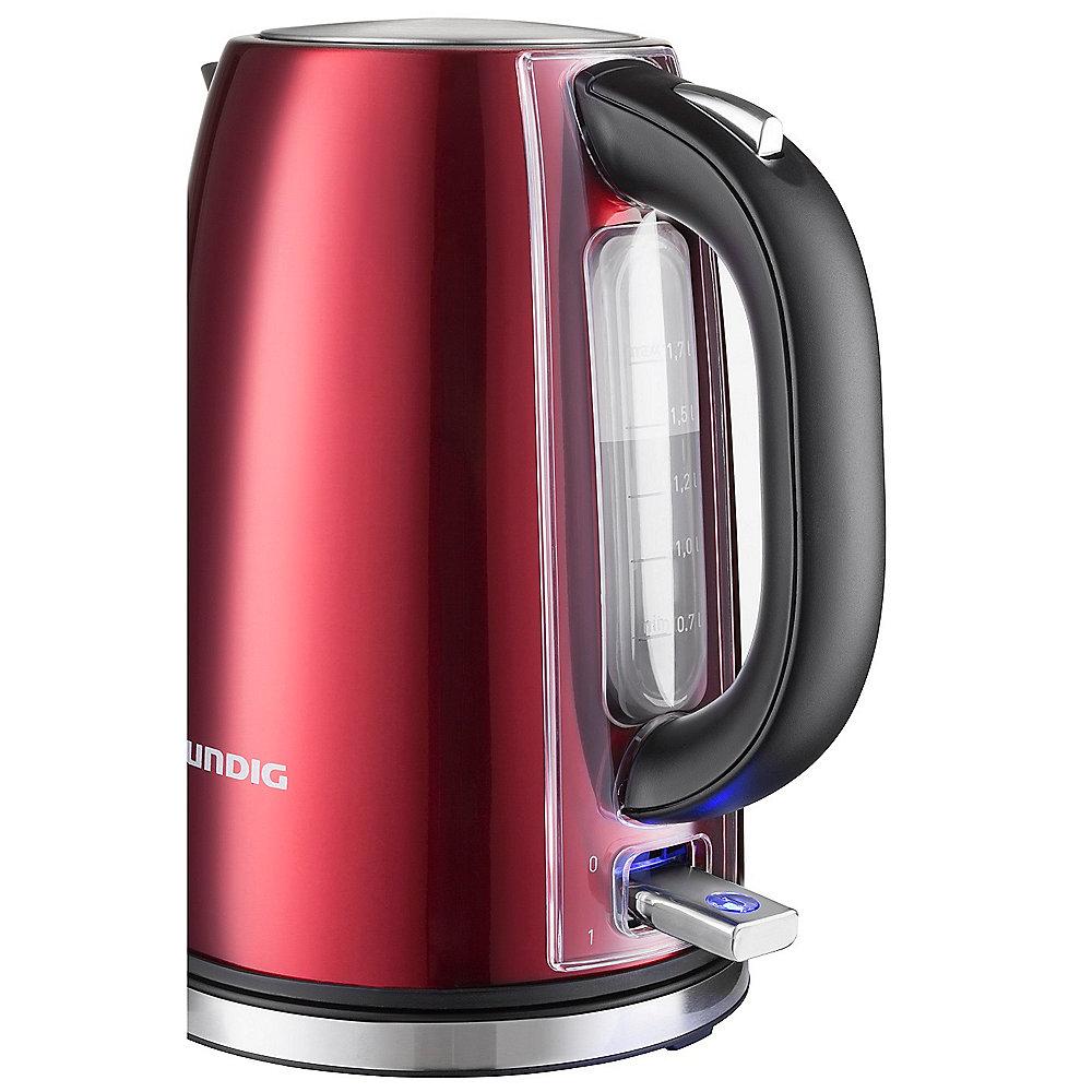 Grundig WK 6330 Wasserkocher Red Sense 3000 W Rot / Edelstahl 1,7 Liter