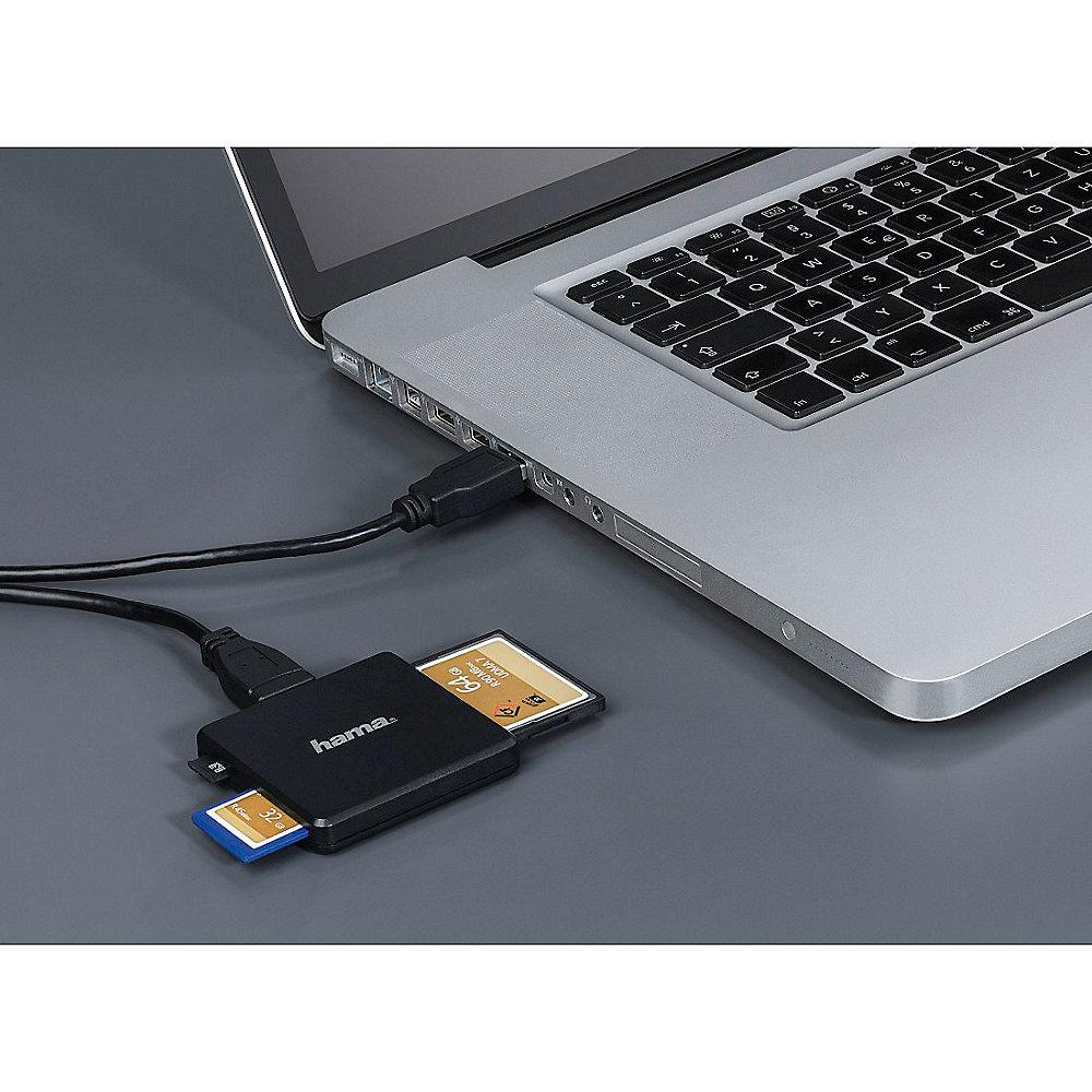 Hama USB 3.0 Multikartenleser SD/microSD/CF schwarz, Hama, USB, 3.0, Multikartenleser, SD/microSD/CF, schwarz