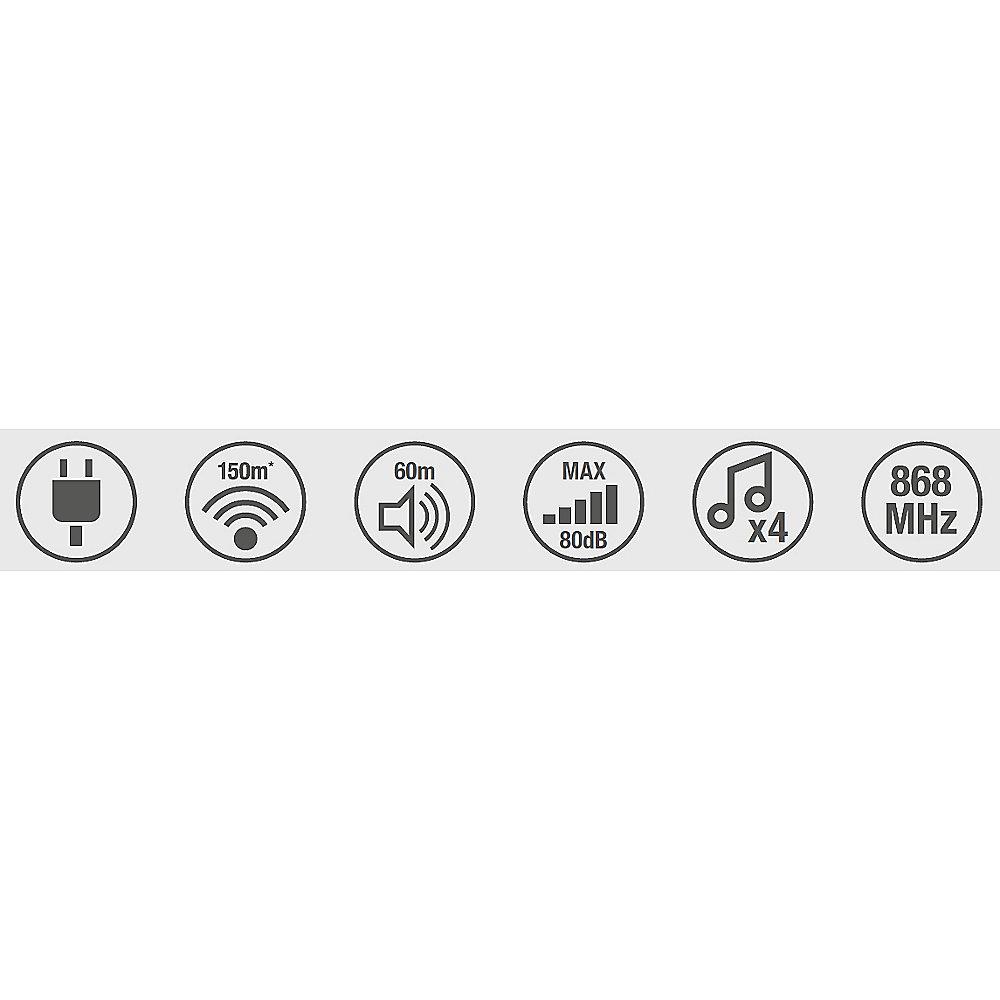Honeywell Serie3 Funk-Gong für Steckdosen mit Klingeltaster weiß