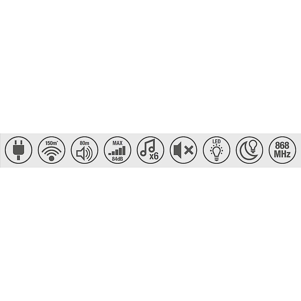 Honeywell Serie5 Funk-Gong-Set für Steckdosen Nachtlicht Stummmodus LED weiß