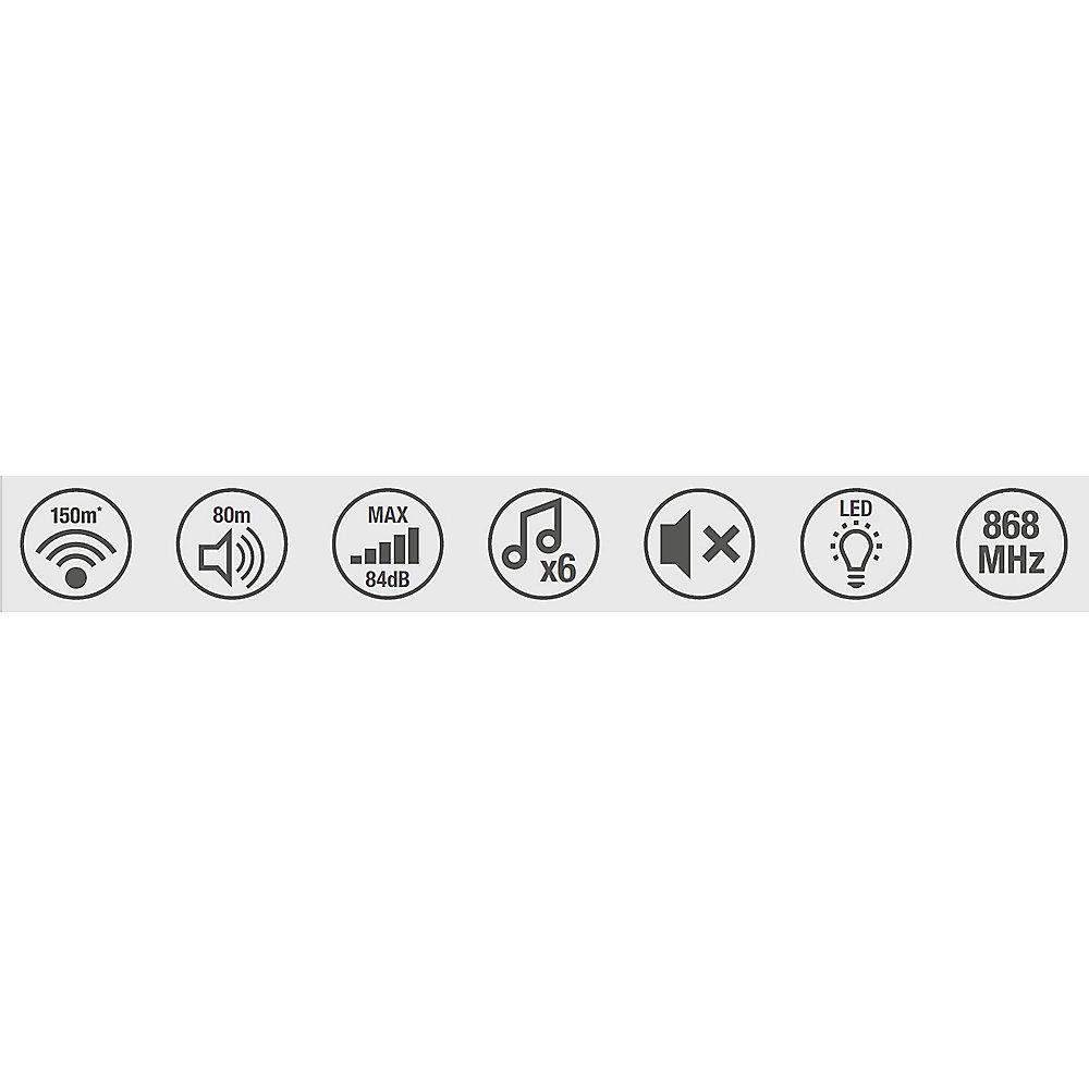 Honeywell Serie5 Funk-Gong-Set Lautstärkeregelung LED Lichtring Stummmodus weiß