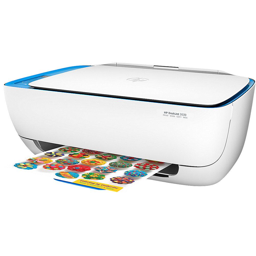 HP DeskJet 3639 Tintenstrahl-Multifunktionsdrucker Scanner Kopierer WLAN