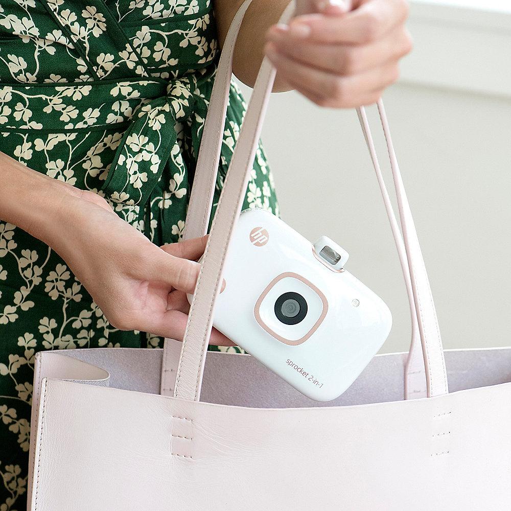 HP Sprocket 2-in-1 mobiler Fotodrucker Sofortbildkamera weiß