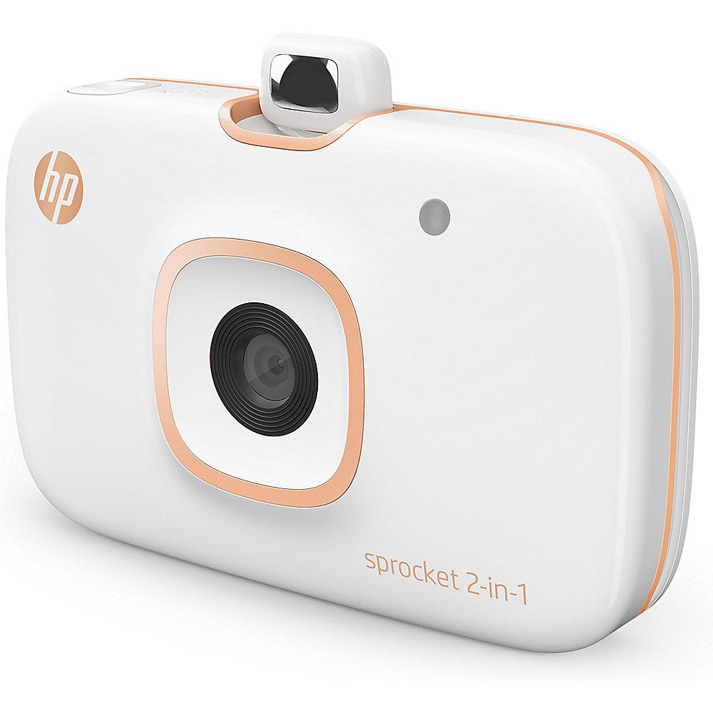 HP Sprocket 2-in-1 mobiler Fotodrucker Sofortbildkamera weiß