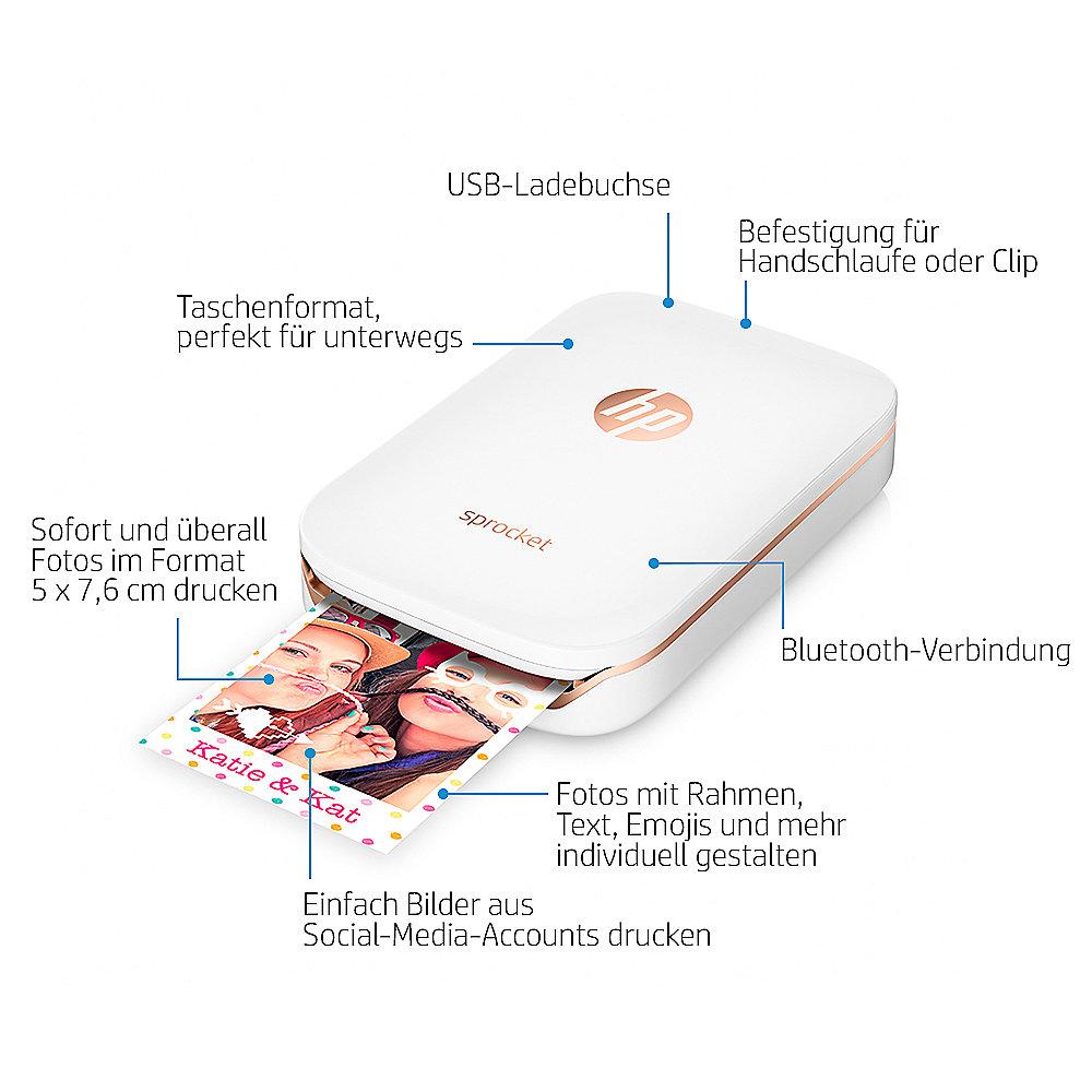 HP Sprocket mobiler Fotodrucker weiß