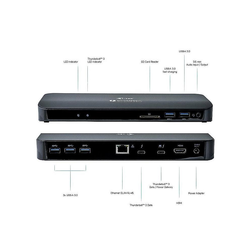 i-tec Thunderbolt 3 Dual 4K Docking Station USB-C to DP Adapter Power Adap. 180W, i-tec, Thunderbolt, 3, Dual, 4K, Docking, Station, USB-C, to, DP, Adapter, Power, Adap., 180W