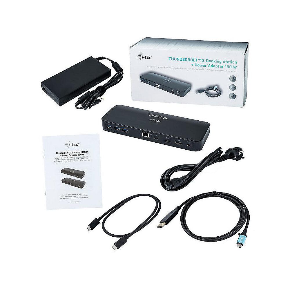 i-tec Thunderbolt 3 Dual 4K Docking Station USB-C to DP Adapter Power Adap. 180W, i-tec, Thunderbolt, 3, Dual, 4K, Docking, Station, USB-C, to, DP, Adapter, Power, Adap., 180W