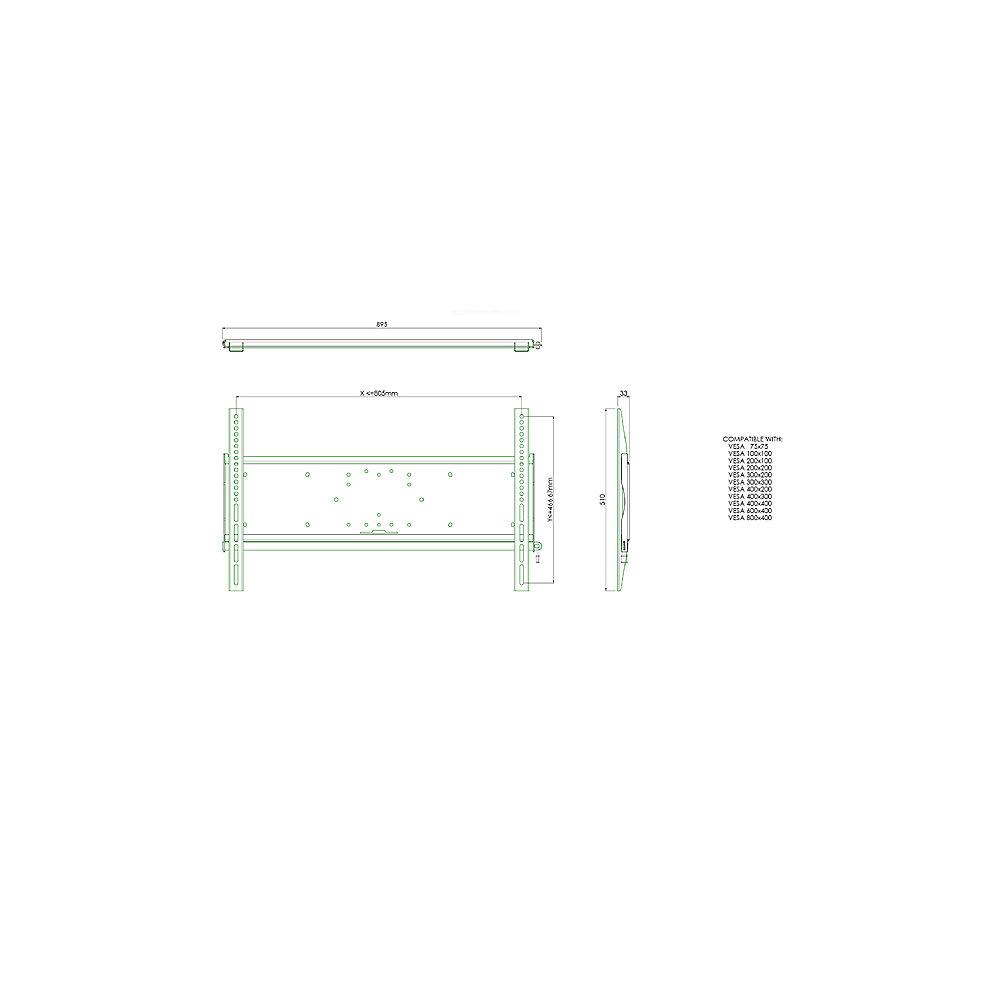 Iiyama MD 052B2000 Wandhalterung 75x75-800x400