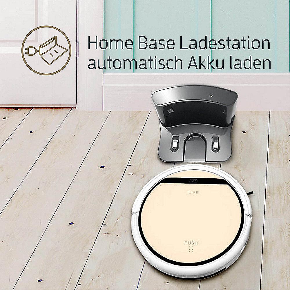 ILIFE V5s Pro Staubsauger-Roboter mit Wischfunktion weiß/gold