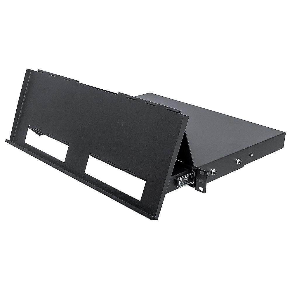 Intellinet 19 Zoll Fachboden Arbeitsfläche ausklappbar 1HE 611mm Tiefe schwarz