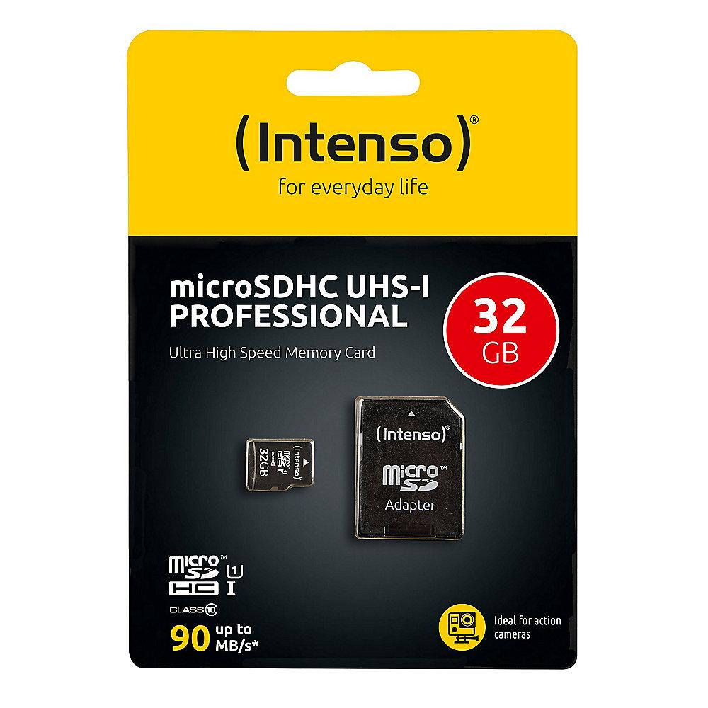 Intenso Professional 32 GB microSDHC Speicherkarte (90 MB/s, Class 10, UHS-I)
