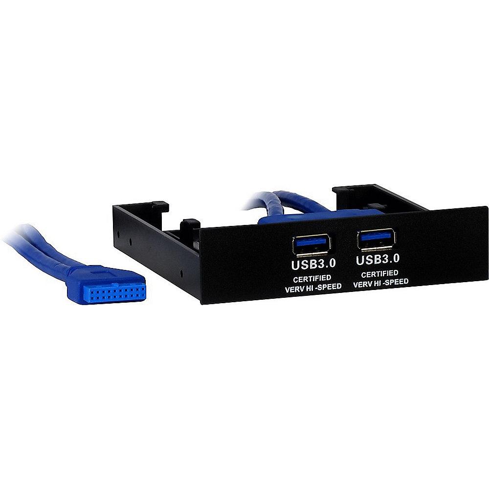 InterTech 3,5" USB 3.0 Frontpanel mit 1x 2,5" Einbaurahmen schwarz